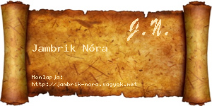 Jambrik Nóra névjegykártya